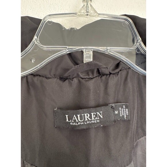 Ralph Lauren Black Label Down Puffer Jacket Full Zip Black Fleece Size Medium - Picture 7 of 13